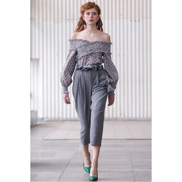 Anna October stripped off the shoulder long sleeve top - Picture 1 of 6